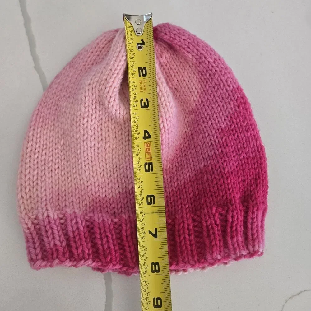 Hand Knitted Crochet Beanie in Pink Hat Women's New